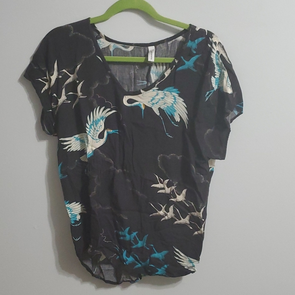 Dark Grey Patterned Top